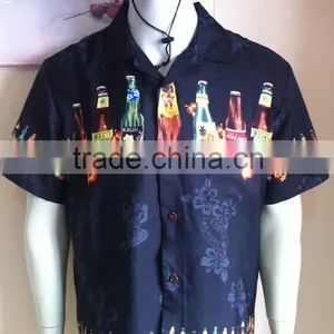 Black Beach Shirt Short Sleeve Hawaiian Shirts for Men thumbnail-1