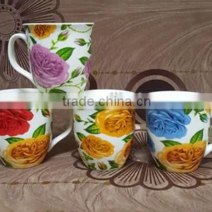 Cheap 8 oz New Bone China Mug for Pakistan That Decal Beautiful Flowers thumbnail-1