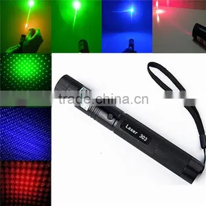 High Power Laser 303 301 Pointers Adjustable Focus Burning Match Lazer Pen Green Red Blue Violet Safe Key Free Battery e Charger thumbnail-1