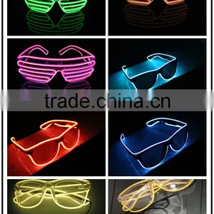 Creative Gifts el Wire Shutter Glasses Red Yellow Blue Pink Sound Active el Sunglasses for Christmas Party Wedding Decoration thumbnail-3