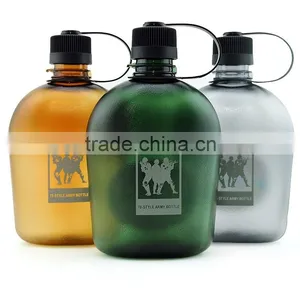 Hot Sell 1 L/900ml/ 750ml/ 500ml Plastic PP Army Water Bottle thumbnail-1