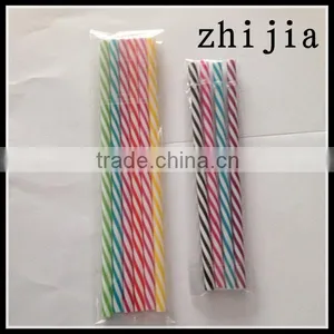 Double Colour Plastic Striped Drinking Straw thumbnail-1