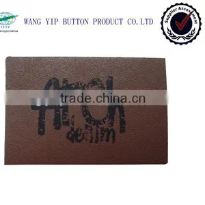 Fashion Design Leather Patch Labels Good Quality Embossed Real Leather Patch thumbnail-1