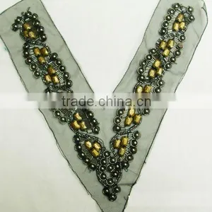 Metal Beaded Accessories Embroidery Neckline, Blouse Neck Designs thumbnail-1