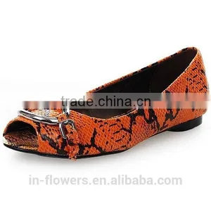 BUCKLED Classic Leather Wholesale Woman Peep-toe Flat Shoes 2015 thumbnail-3