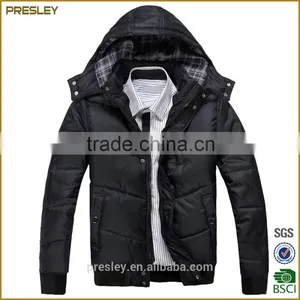 Wholesale Cheap Quality Hot Sale Winter Man Cotton Down Jacket Black Coat thumbnail-1