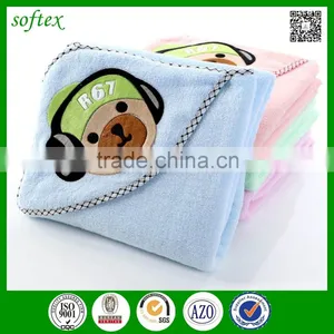 China Wholesale 80x80cm Cartoon Baby Hooded Terry Towel thumbnail-1