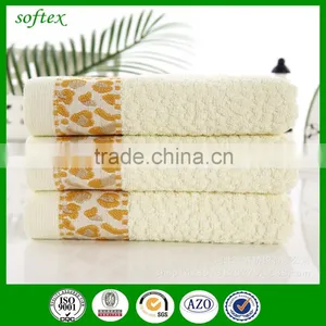 100% Cotton Jacquard Towel,honeycomb Leopard Border Jacquard Towel thumbnail-3