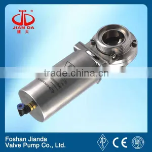 Stainless Steel Sanitary Pneumatic Threaded Butterfly Valve thumbnail-1