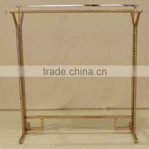 QD- F178 Wholesale Luxury Rose Gold Metal Clothes Display Rack thumbnail-2