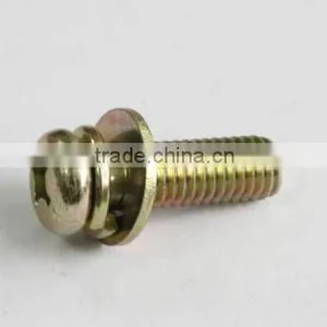 Yellow Zinc Cross Recessed Pan Head Combination Screws thumbnail-1