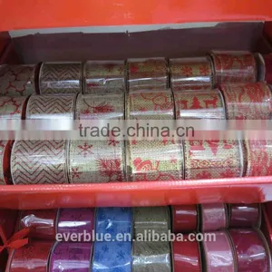 2" Christmas Celebrate It Printed Jute Ribbon For DIY Bow Quality Choice thumbnail-1