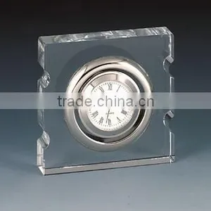 Wholesale Fashion K9 Crystal Glass Pyramid Desk Table Clock thumbnail-4