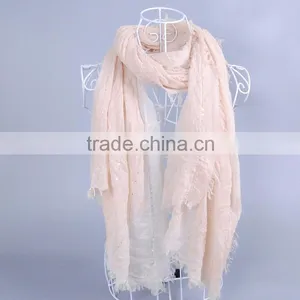 Popular Plain Pure Color Women Scarf Voile Scarves 180*100 Pashmina thumbnail-3