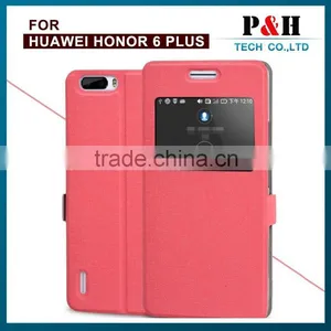 China Wholesale PU Leather Case Flip Phone Case With Window View for Huawei Honor 6 thumbnail-5