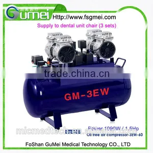 Dental Air Compressor Mini Air Compressor 1.5HP/1090W 60L thumbnail-1