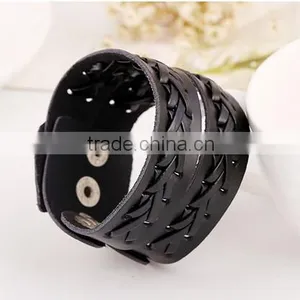 2016 Hot-selling Unisex Punk Style Vintage Leather Bracelet thumbnail-2