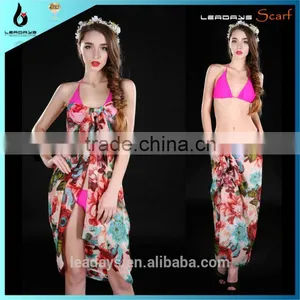 Flower Printed Batik Beach Sarong thumbnail-1