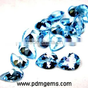 Sky Blue Topaz Semi Precious Gemstone Pear Cut Faceted Lot For Set From Jaipur thumbnail-2