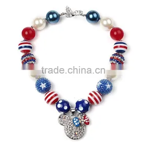 Latest Fashion Design Best Quality Fast Delivery Red and Blue Pearl Necklace and Hairband Baby Girls Necklace Baby Bead Necklace thumbnail-5