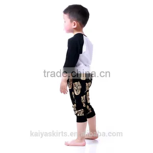 Naughty Boys Boutique Tiger Printed 2 Pcs 3/4 Sleeves Top and Pant Sets Clothing Manufacturers 2016 for Kids thumbnail-3