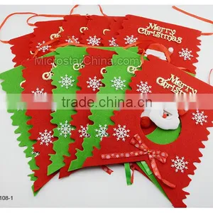 Green and Red Snowman Hanging Bunting Flags Christmas Bunting Hanging Banners thumbnail-2