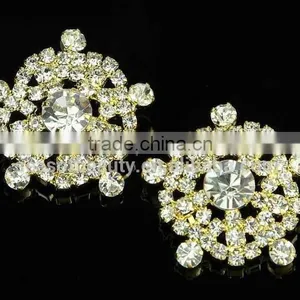 Crystal Golden Shank Snow Shape Fashional Rhinestone Button RNK184J thumbnail-2