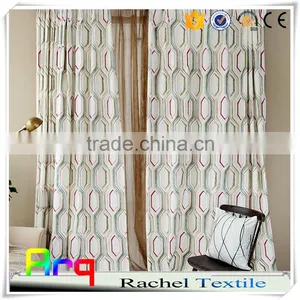 New Modern Geometry Design Curtain Fabric- Jacquard With Printing- South America Style thumbnail-4