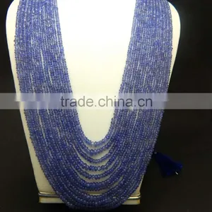 Natural Royal Blue Tanzanite Roundel Smooth Beads thumbnail-2