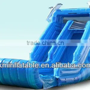 Marble Blue Dolphin Inflatable Water Slide thumbnail-1