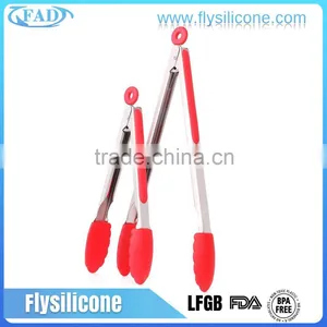 Food Safe Home Kitchen Utensils 430 SS Silicone Kitchen Tongs thumbnail-1