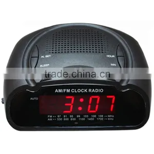 F-1749 Fashionable Mini AM/FM Retro Alarm Clock Radio With Speaker thumbnail-1