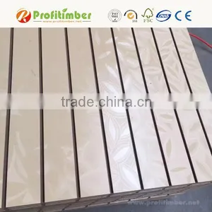 PVC Laminated MDF Grooved Board Aluminum Slatwall Panel thumbnail-3