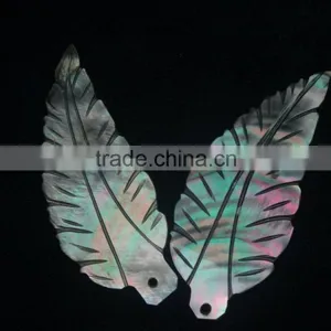 Best Quality New Arrival Mother of Pearl Gemstone With Nice Carving and Leaf Shape thumbnail-2