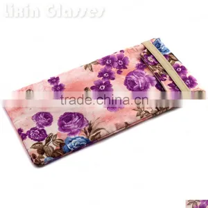 New Hot Selling Soft Cloth Bag Sunglasses Glasses Pouch Purple Pink Flower Eyewear Accessories Mobile Phone Bag 90*180mm BDH06D thumbnail-1