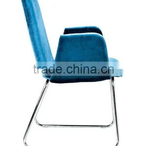 Blue Flannel Hotle Chairs With Armrest AH-421-3 thumbnail-1