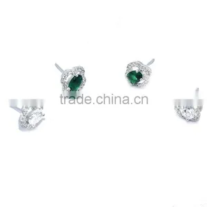 Wholesale Silver Jewellery 925 Silver Diamond Stud Earrings thumbnail-3
