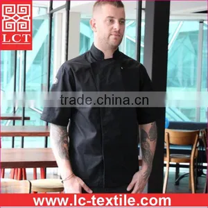 Wholesale Premium Quality Breathable 100% Egyptian Cotton Summer Chef Uniform With Double Breasted Design(LCTU0027) thumbnail-1