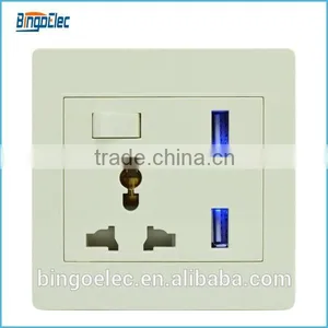 UK13A 3pin Switch Socket With Double USB Socket thumbnail-1