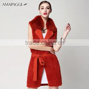Hot Sale Knitting Mink Fur Vests & Waistcoats for Women thumbnail-1
