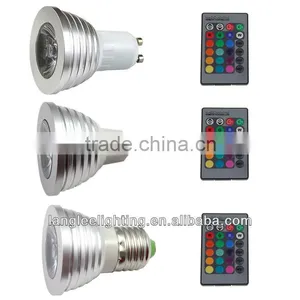 3W E27 MR16 GU10 Color LED RGB Magic Light Bulb With Wireless Remote thumbnail-1