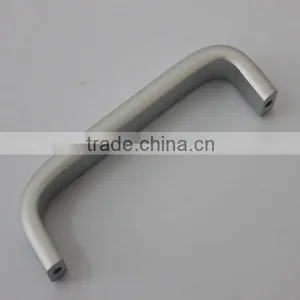 Bent Matte Silver Aluminum Alloy Bathroom Door Handle V thumbnail-4