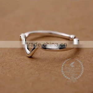 925 Sterling Solid Silver Heartbeat Curve Adjustable Ring Fashion Women Ring Jewelry Supplies 6260550 thumbnail-2