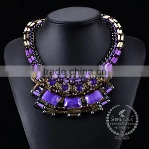 High Quality Vintage Rhinestone Chunky Statement Necklace Tin Alloy Fashion Women Pendant Necklace 6390063 thumbnail-4