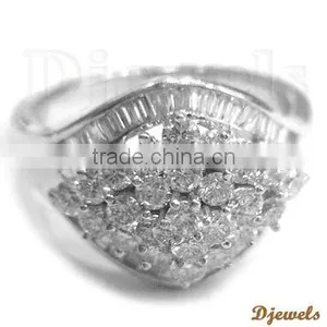 14 K White Gold Rings, Diamond Wedding Rings, Diamond Jewellery thumbnail-1