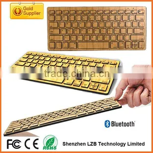 Wood Wireless Keyboard, Bamboo Bluetooth Keyboard for Iphone/ipad/tablet thumbnail-1
