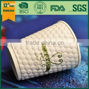 Embossed Paper Cup, White Embossed Coffee Cup and Saucer, Disposable Coffee Cup thumbnail-6