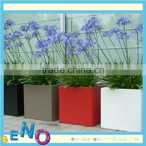 Fashionable Simple Shape Bonsai Square Dark Fiberglass Planter Flower Pot thumbnail-4