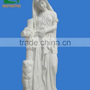 White Marble Tombstone With Girl Statue Design thumbnail-1