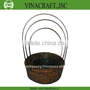 Bamboo Flower Basket With Handle thumbnail-1